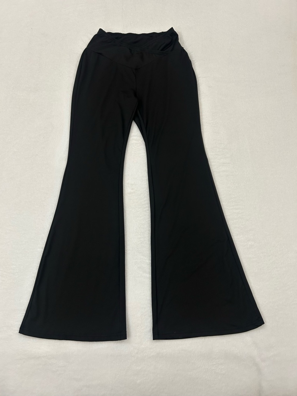 SHEIN Black Cross Waist High Waisted Flares Yoga Stretch Pants Women’s Size S